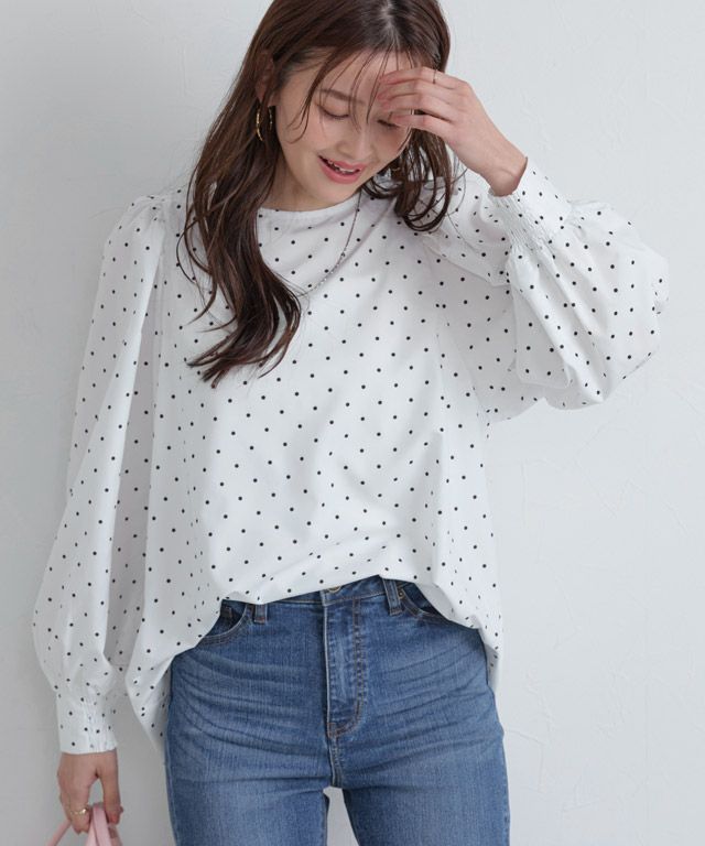 166cm / ドット / オフホワイト / M