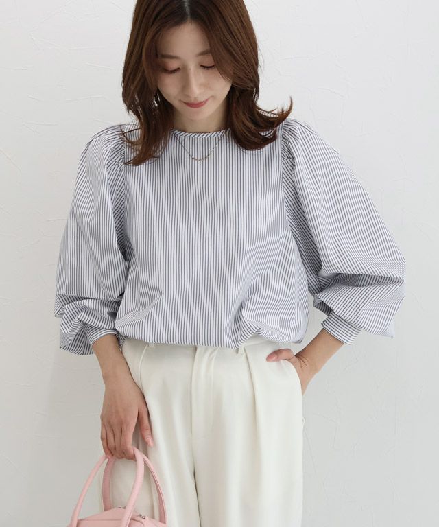 163cm / ストライプ / グレー / M