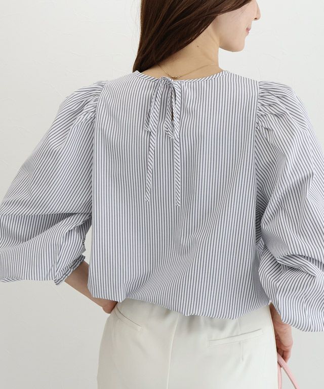 163cm / ストライプ / グレー / M