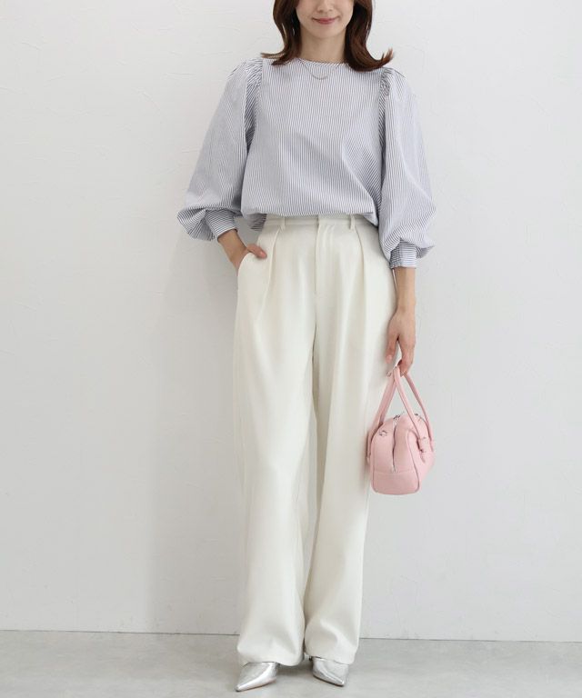 163cm / ストライプ / グレー / M