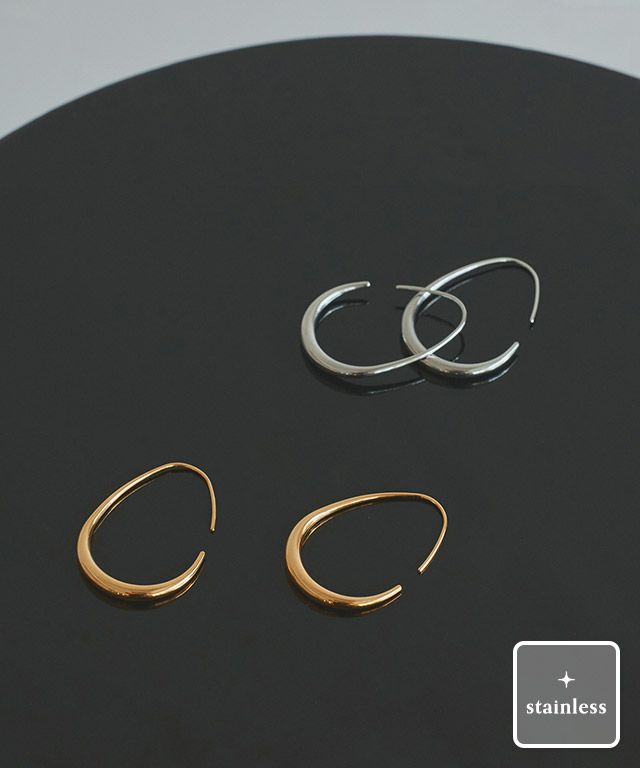 [RASW]stainlessドロップフックピアス