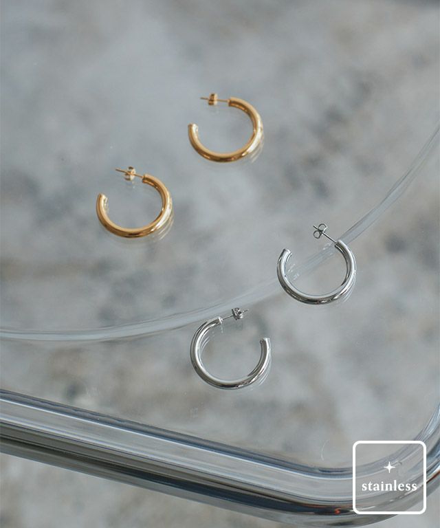[RASW]stainlessパイプフープピアス