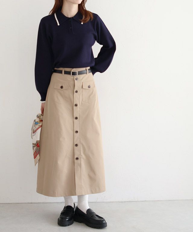 163cm / ネイビー×オフホワイト / M