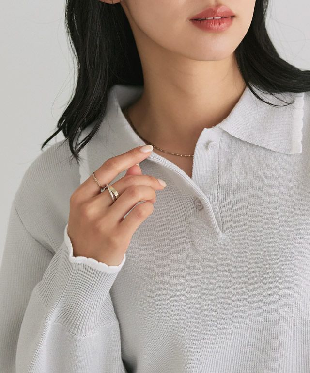 162cm / グレー×オフホワイト / M