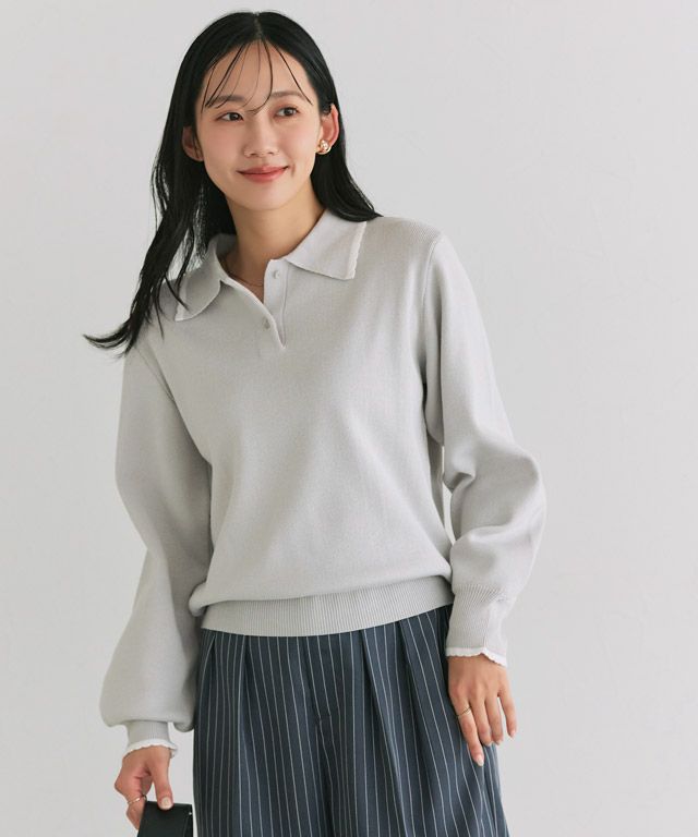 162cm / グレー×オフホワイト / M