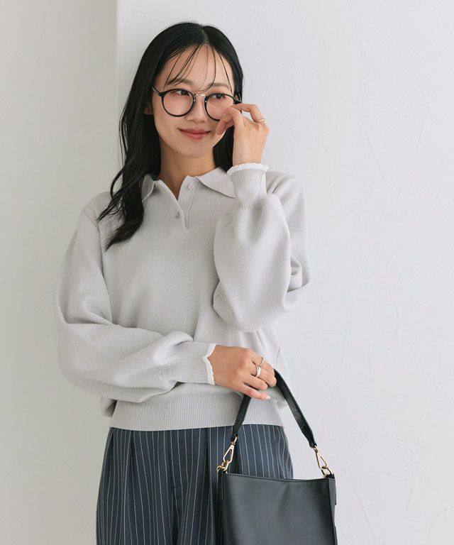 162cm / グレー×オフホワイト / M