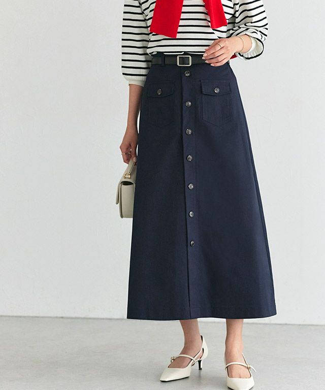 ポケットデザインツイルスカート