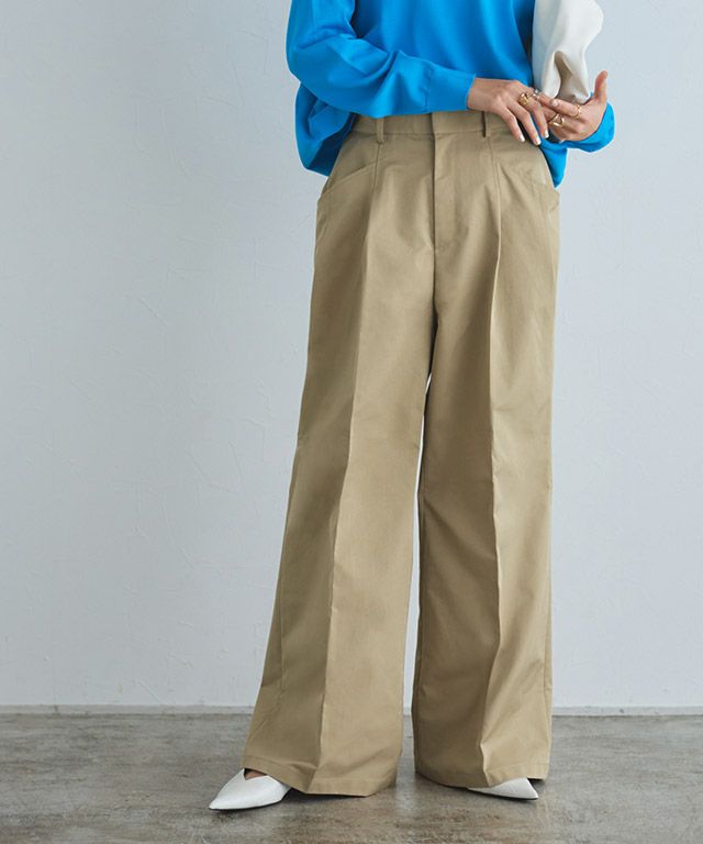 [RASW]エステルツイルハイウエストワイドパンツ