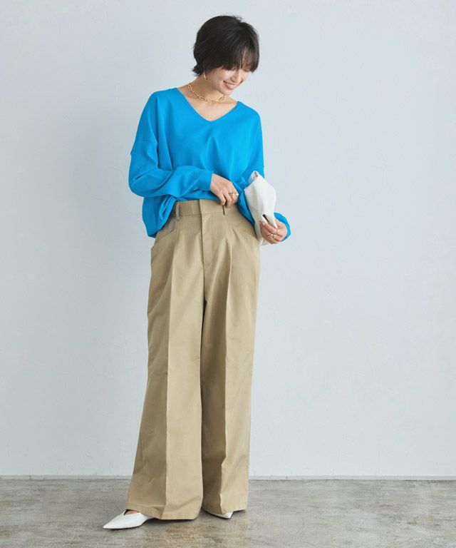 166cm / ターコイズ×ベージュ / M