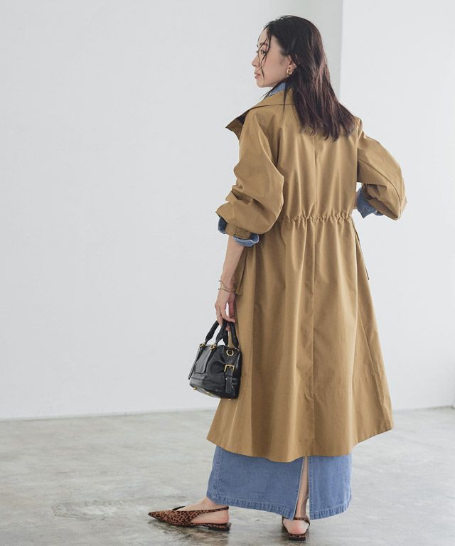 163cm / サックス×キャメルベージュ / M