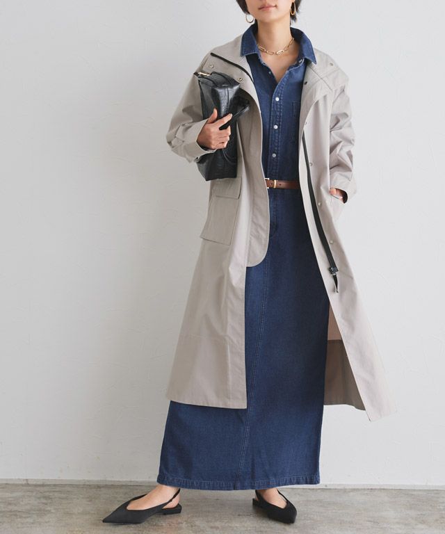 166cm / ブルー×グレージュ / M