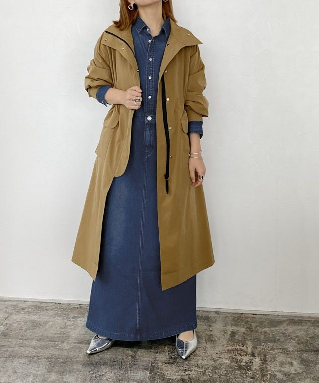 160cm / ブルー×キャメルベージュ / M