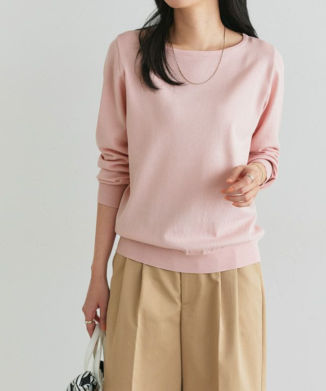 162cm / ピンク / ボートネック / M