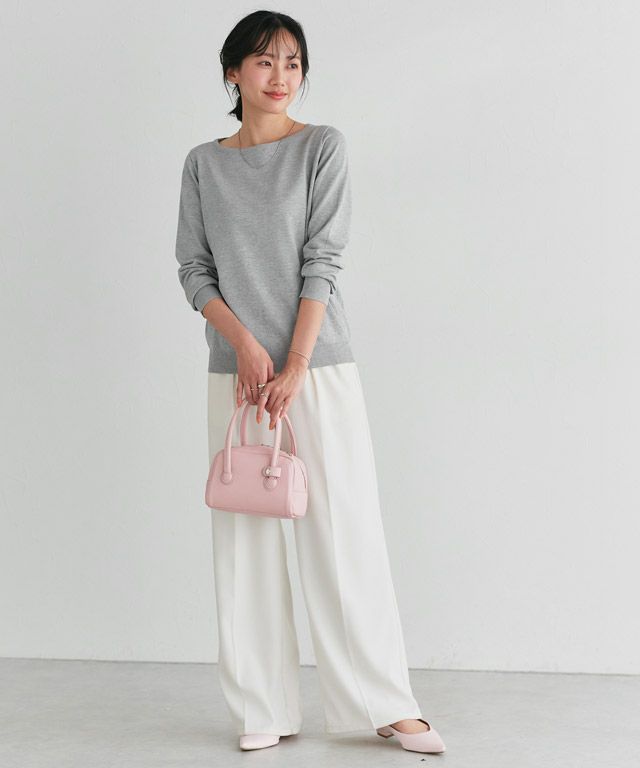 162cm / 杢グレー / ボートネック / M