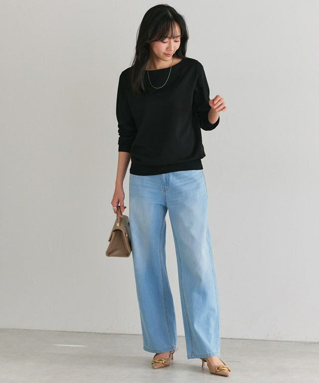 162cm / ブラック / ボートネック / M